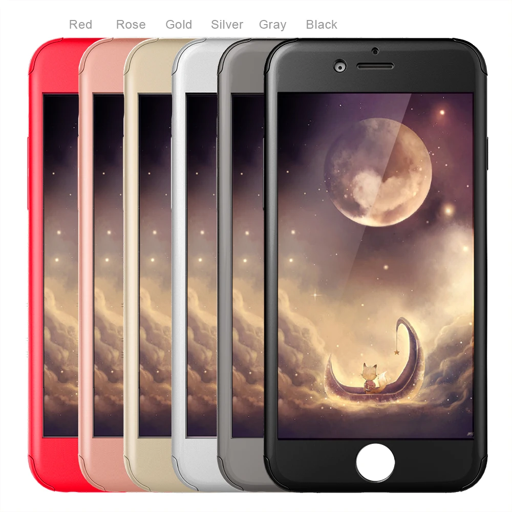 Высокое качество 360 градусов весь защитный корпус телефона для Iphone с закаленное стекло экрана протектор для iPhone6/7