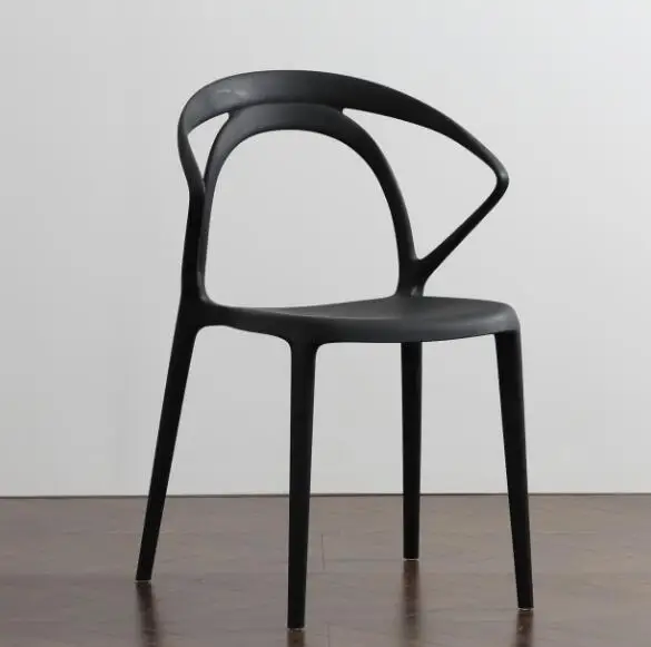 Patented factory modern stacking designer hole back black white pp stackable dining plastic chair for sale