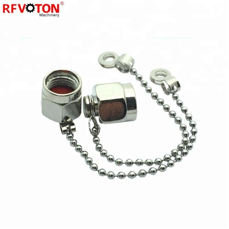 Waterproof Anti Dust Plug Brass Material SMA Dust Cap With Chain for SMA female connector