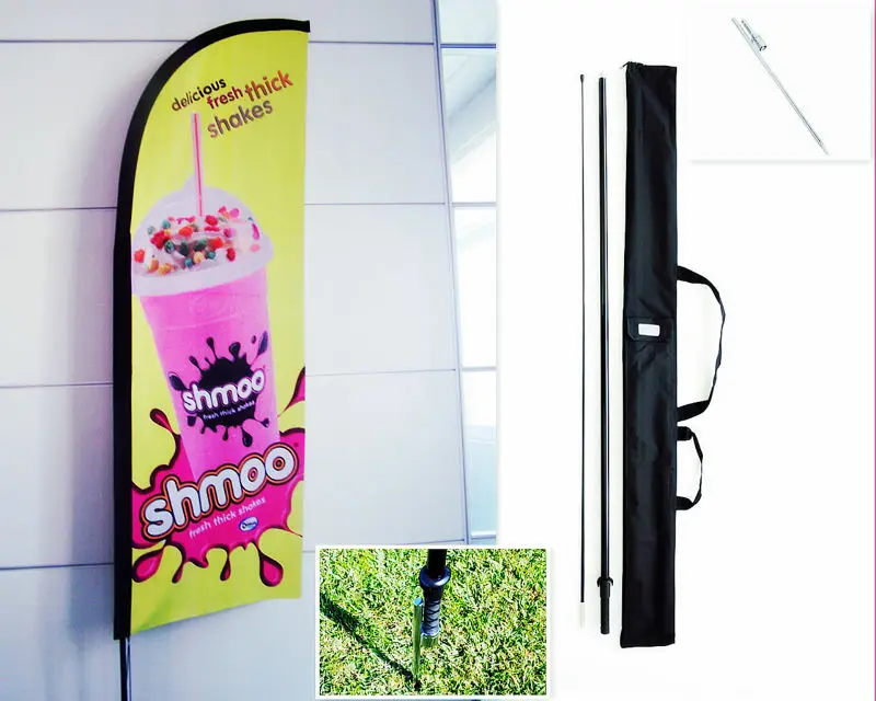 
Strongest Wind Resistance Promo Sharkfin Banner Flag Stand 