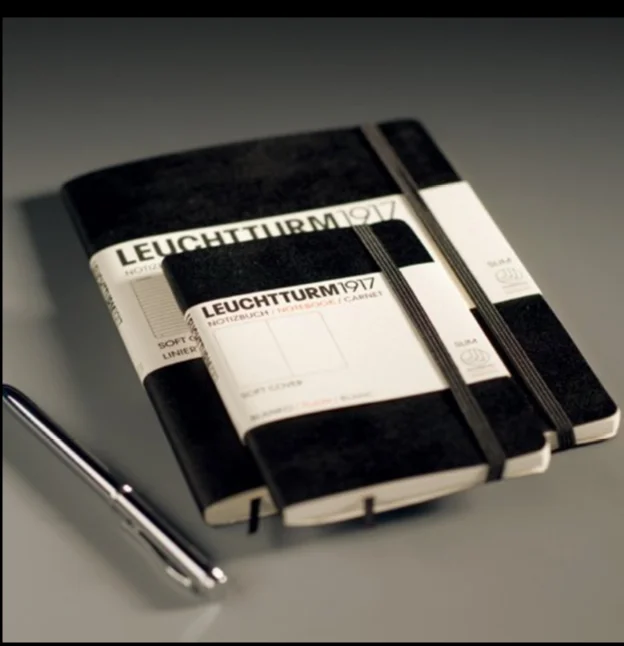 A5 black leather lined printing soft cover notebook with tear off pages