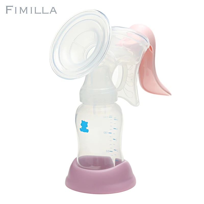 Baby Feeding Supplies Manual Silicone Breast Pump for Breastfeeding with Bottle