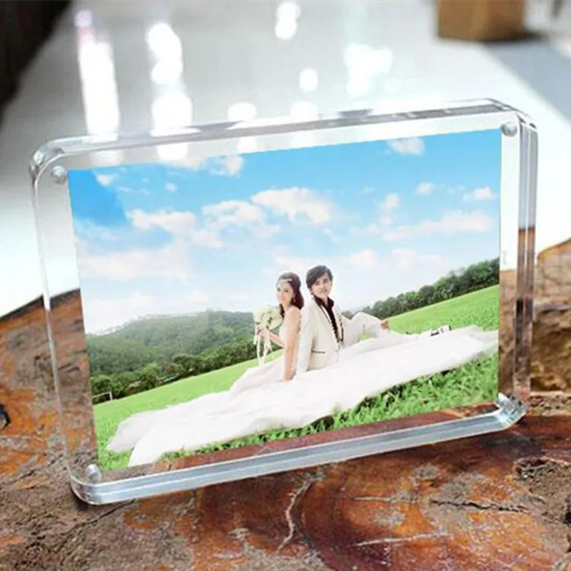 
7' 178x127mm Acrylic Magnet Photo Frame Home Garden Decor Creative Crystal Picture Frame Marcos Fotos cadre photo 