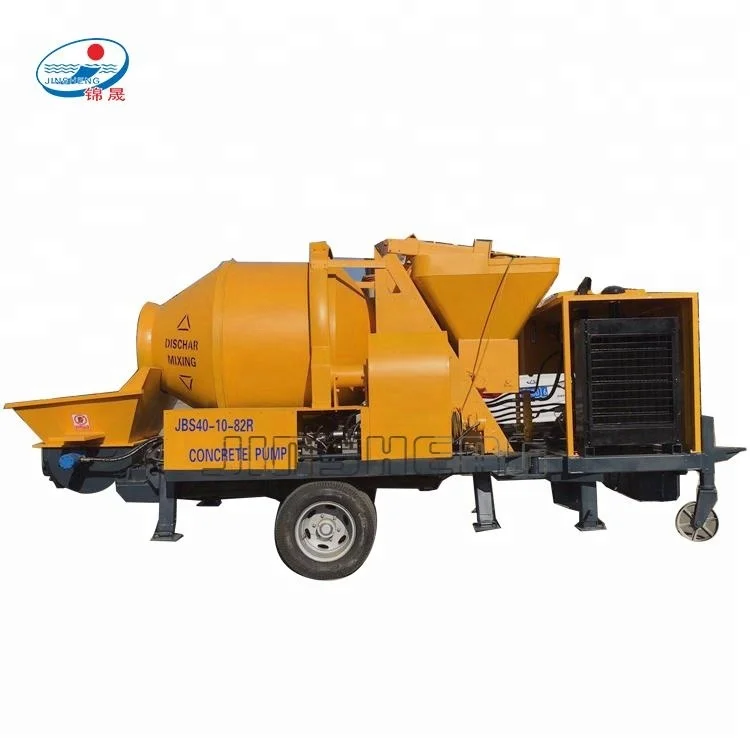 Mobile portable electric trailer concrete cement mixer with pump for sale india