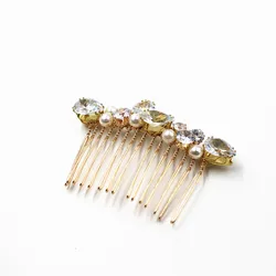 XL021 Korean crystal gold bridal hair comb wedding rhinestone wedding hair comb fashion pearl hair comb