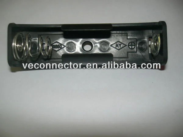 single 18650 black battery holder with pin foot dip to PCB