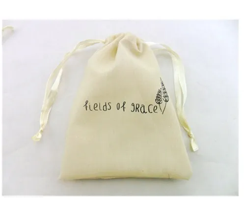 Высококачественный Пользовательский логотип с печатным дизайном, мягкий атласный хлопковый пылесборник на шнурке