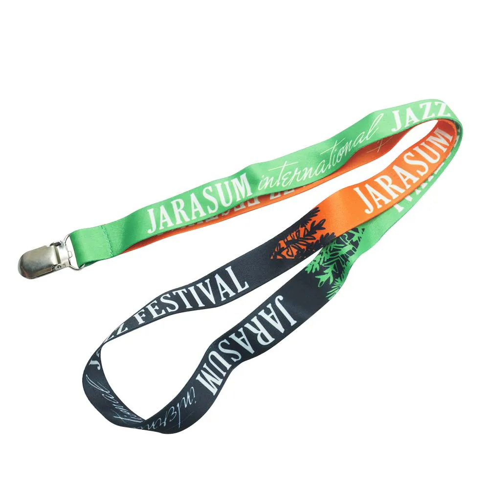 Various Colors Hot Sale Custom Logo Polyester Thermal Transfer Belt Safety Buckle Lanyards at stocks for sale