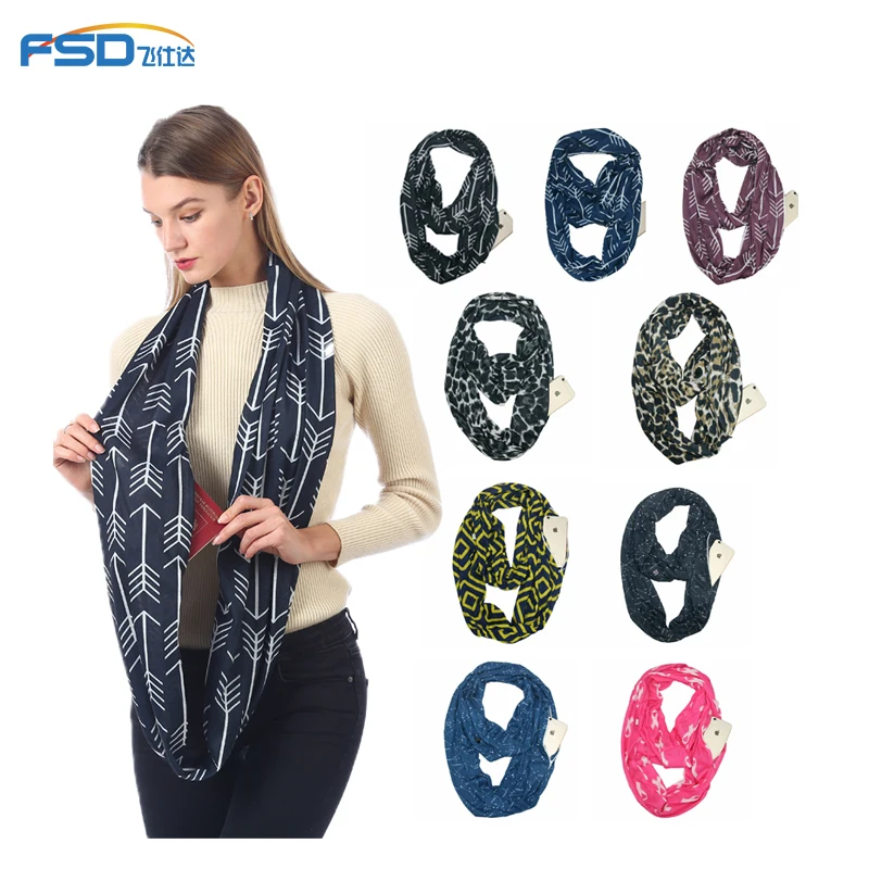 
Infinity Loop Fashion Scarf with hidden pocket 