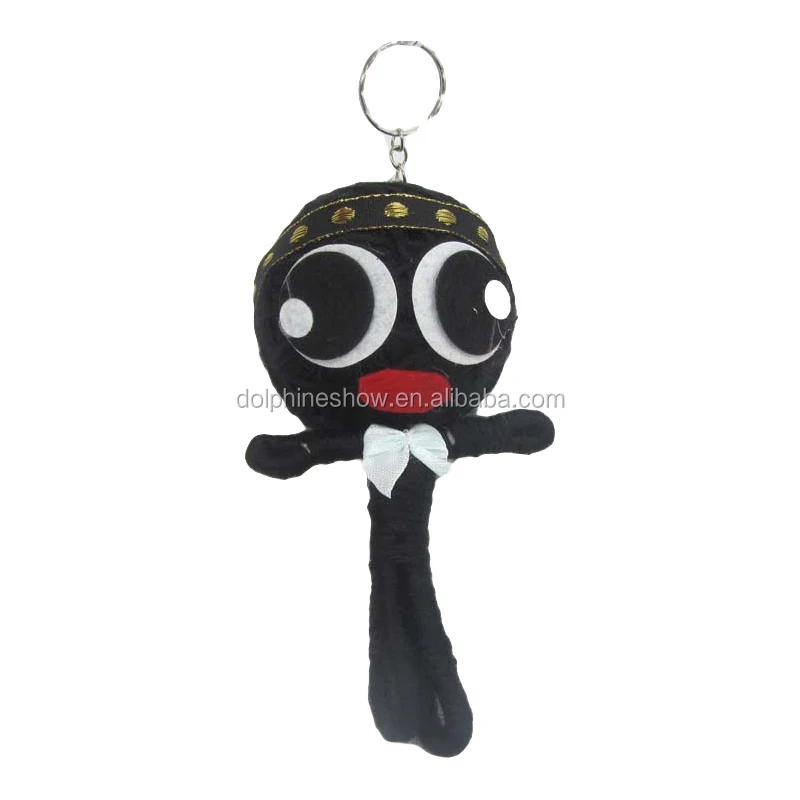 Wholesale Voodoo Dolls Keyring Black Angry Evil Angel Voodoo Keychain Customized Handmade Halloween Gift Voodoo Dolls