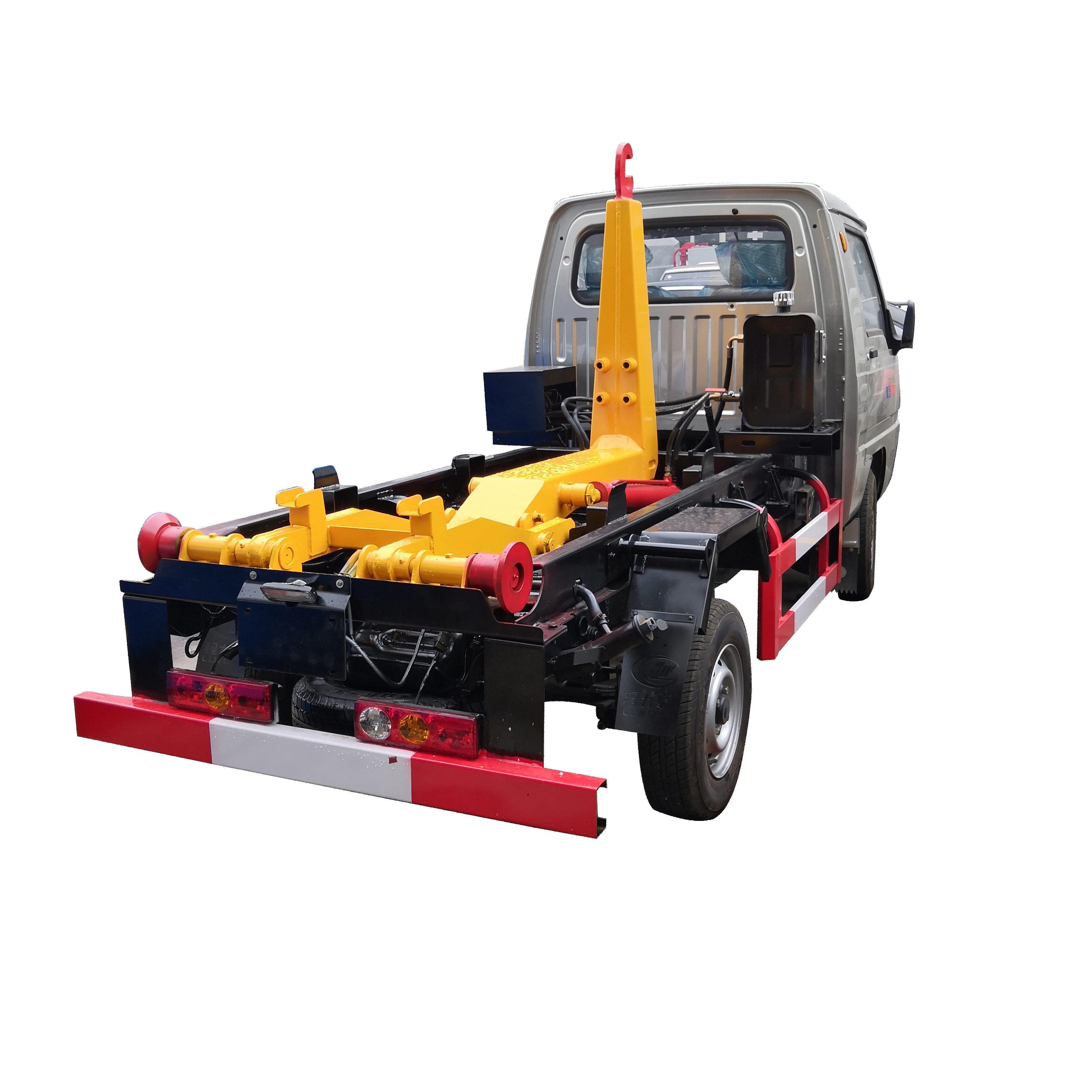Foton gasoline small rear self loading hook lift roll off garbage truck for sale