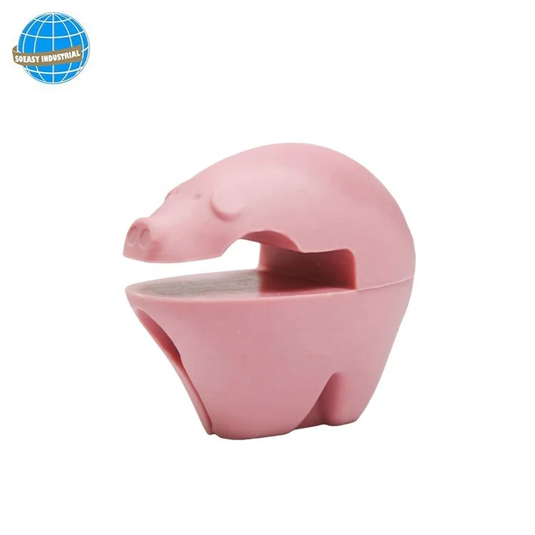 Heat Resistant Silicone pig pot clip spoon rest set