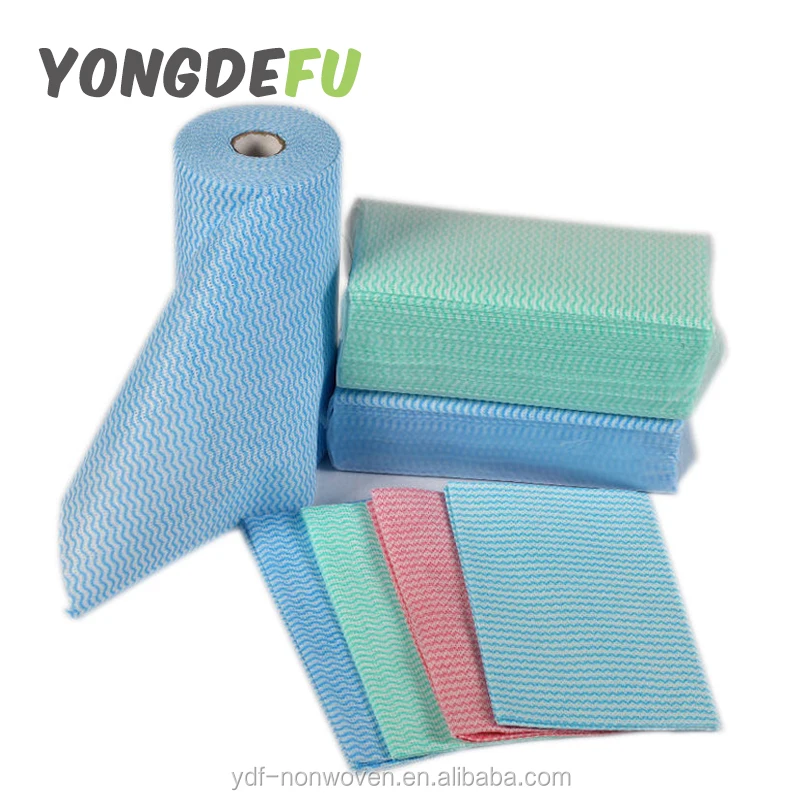 45g wave printed pack of 50 super absorbent spunlace nonwoven fabric disposable dish cloth