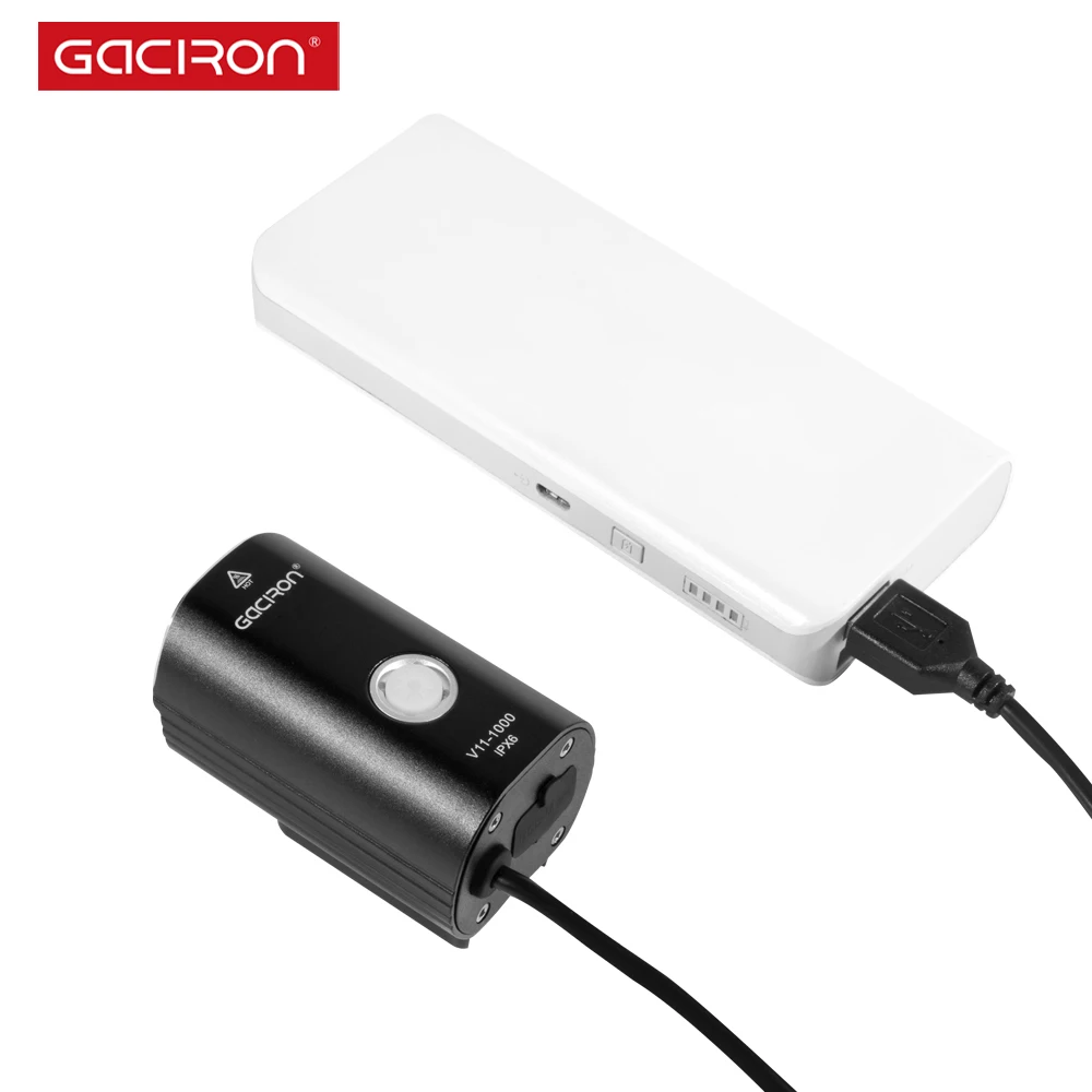 Gaciron High Quality Factory Price 6063 Aluminum Alloy V11 1000 Lumen Bright Battery Powered Led Front Bike Head Light