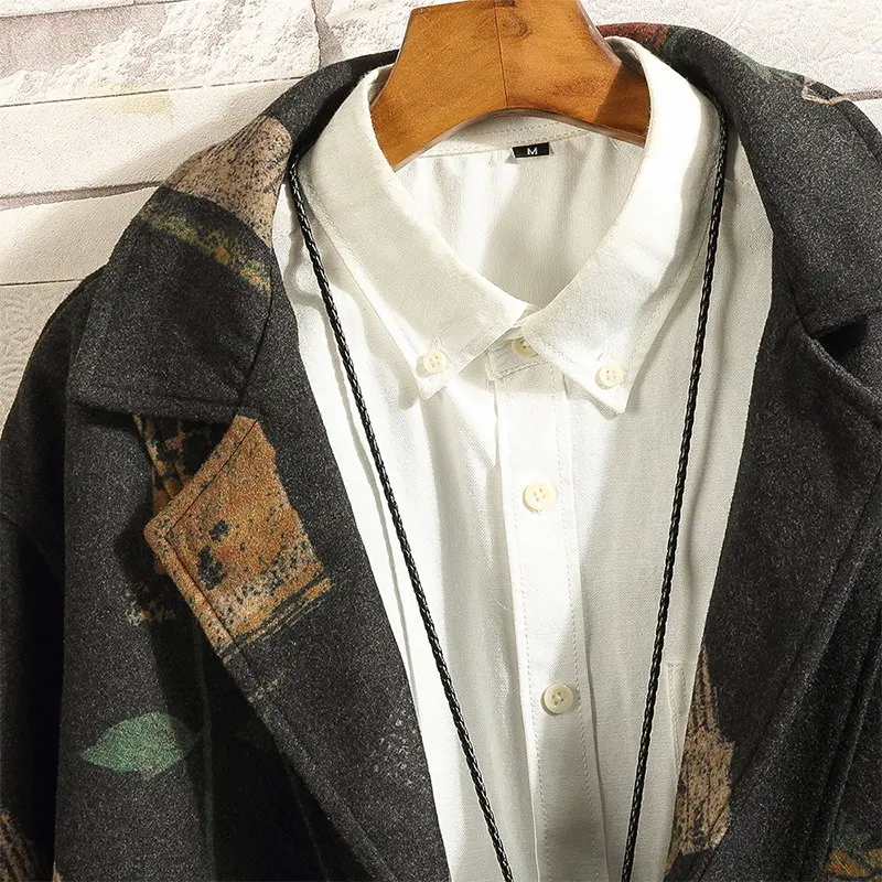 Regular men Vintage rose fashion  jacket/suit