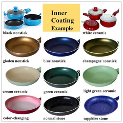 kitchen wear non stick aluminium wok pan nonstick marble coating cookware set  induction cooking wok with soft touch handle