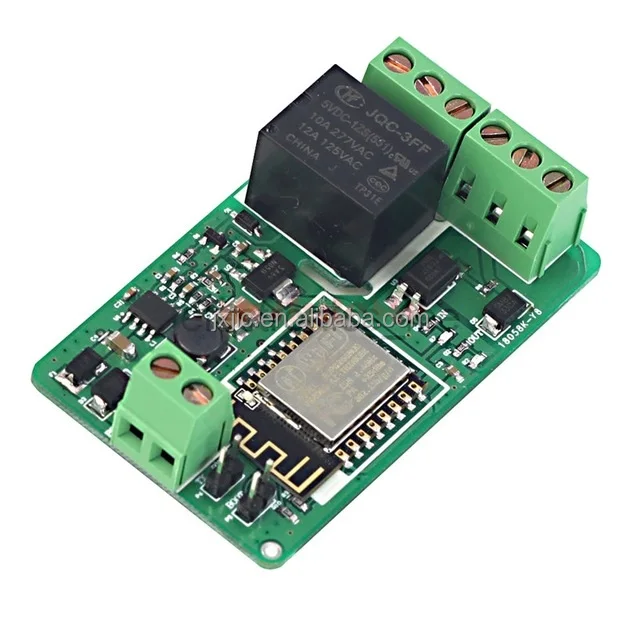 ESP8266 Relay Module 10A 220V Network Relay WIFI Module Input DC 7V~30V 4 Layers Board TVS Input Automatic Protection