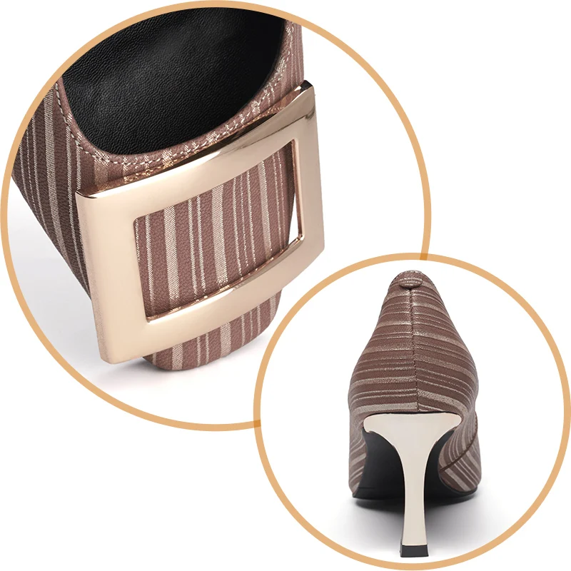 G043 handmade square toe shallow pump shoes plus size women shoes