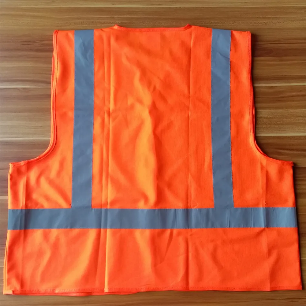 Sample style 100% polyester 120gsm reflective orange safety vest