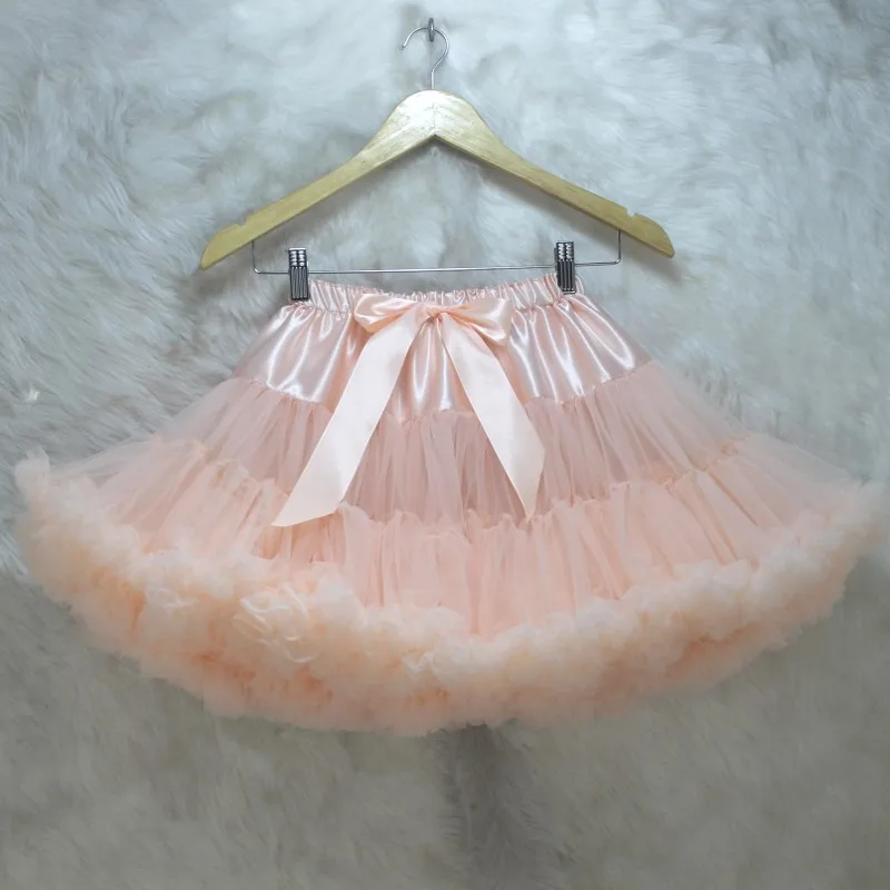 Wholesale Children Boutique Clothing Kids Chiffon Tutu High Quality And Super Fluffy Fashion Peach Children Girl Pettiskirt