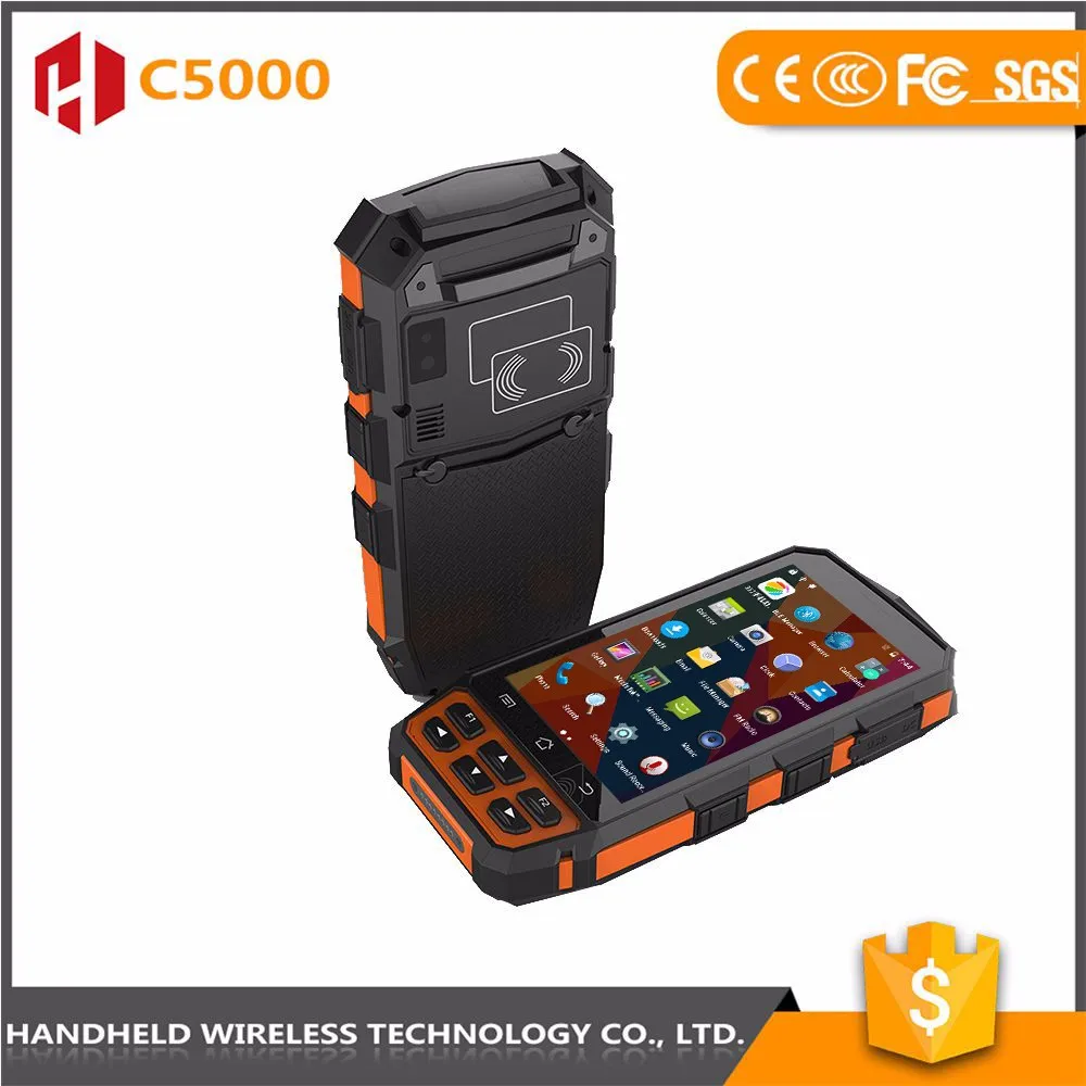Прочный ip65 android 5.1 КПК с 4 г сканер штрих-кодов и rfid-считыватель
