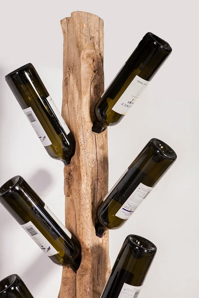 beijing factory furniture vintage wooden wholesale tree wine shelf