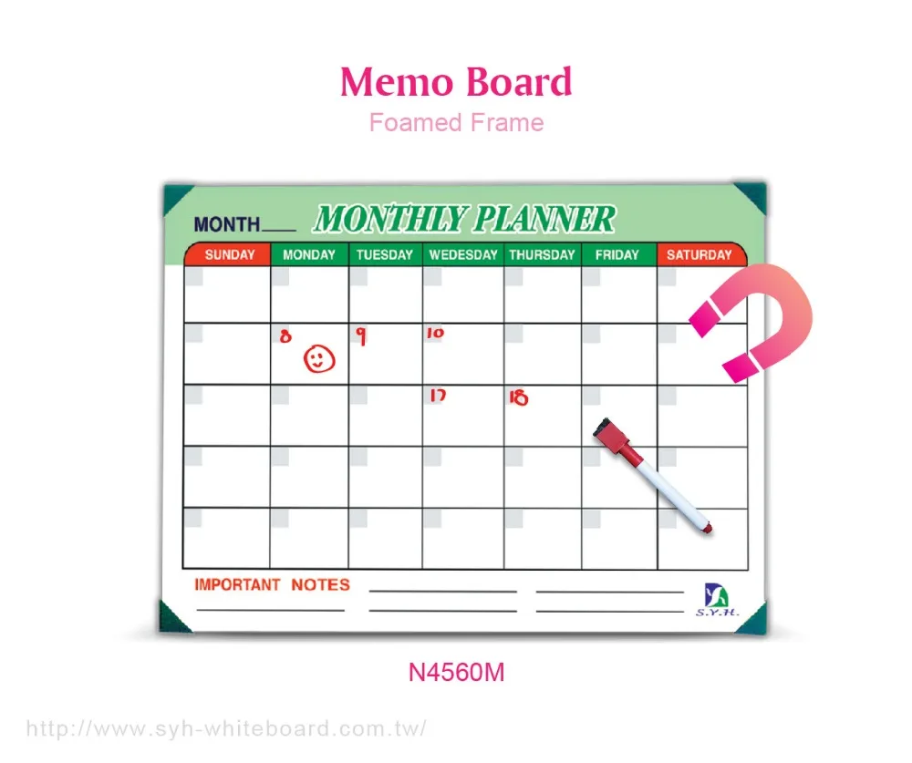 Taiwan magnetic dry erase whiteboard calendar panel prices white board