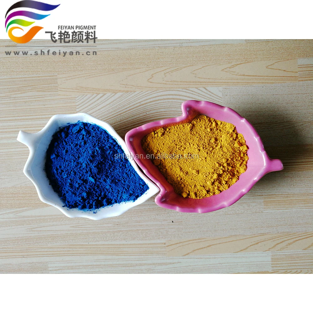 Iron oxide yellow pigments for making paint brick tile