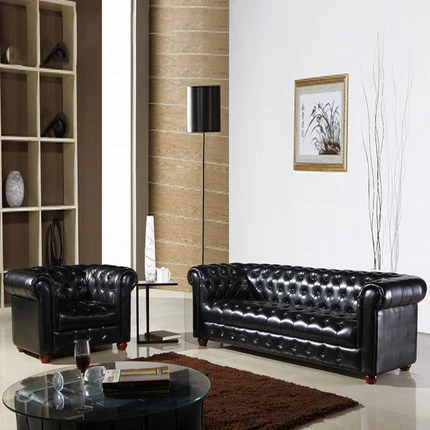 2018 Heated Furniture Italian leather Sofa Set With Wooden Leg