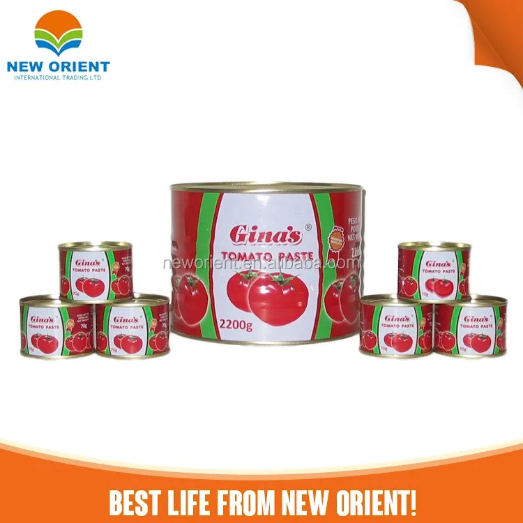 Double concentrate tomato paste canned 210g 400g 2200g tin 28-30% brix for halal african muslim food cooking