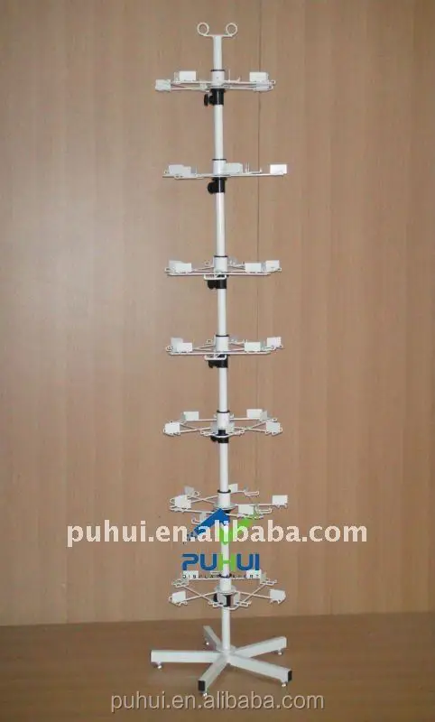 store promotion steel retail rack pop  floor metal spinning pegboard display stand for key rings novelty magnets
