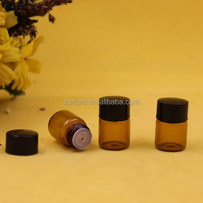 2ml brown test tube glass vial  with plastic plug     amber glass apothecary vials    essential oil glass vials