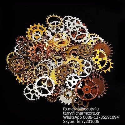 Wholesale Time gear Steam punk 3D nail art decoration accessories / Machine Style Nail Design clocks Steam nails accessories