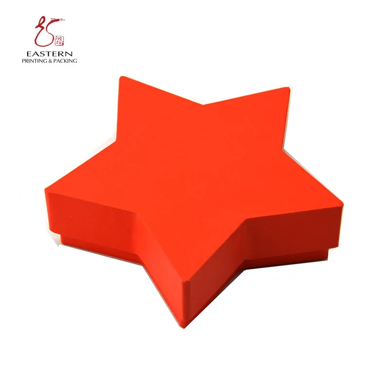 Индивидуальная печать логотипа картонная бумажная упаковочная крышка в форме звезды подарочная коробка