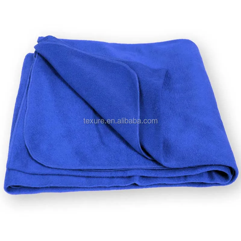 Customized logo Roll Up Polar Fleece Travel Blanket For Airline with storage pouch