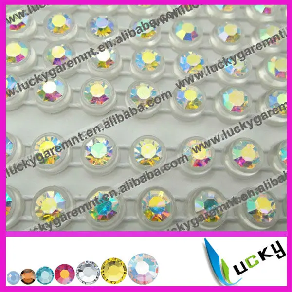 
 Однорядный/Однорядный кристалл ab со стразами, Обрезка с прозрачным основанием/чашка  