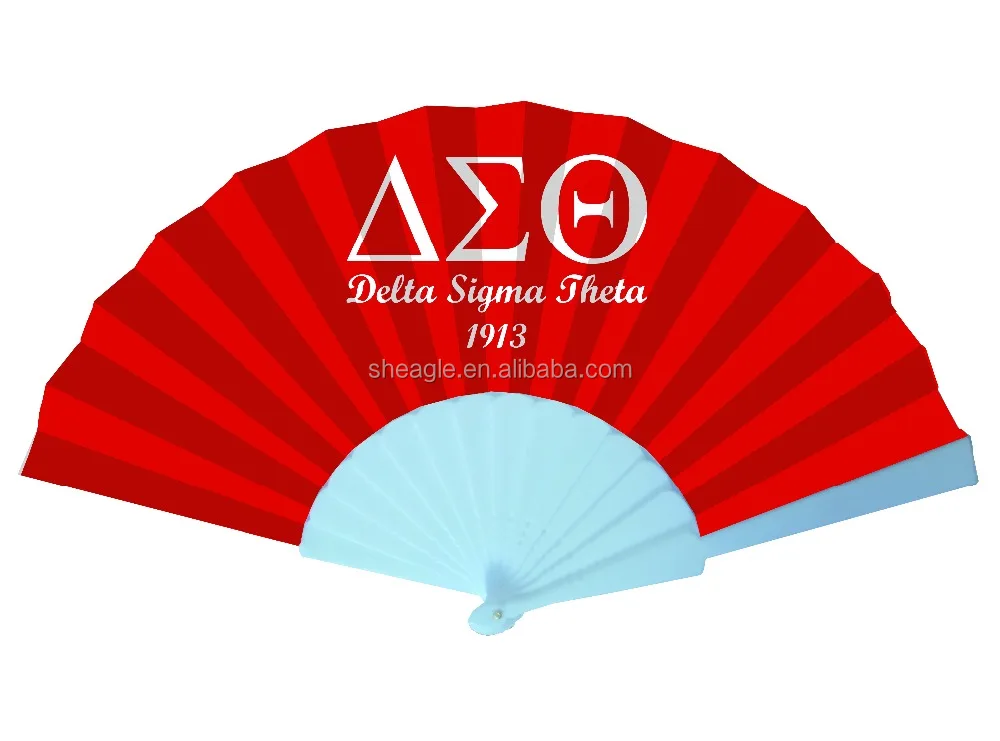 Plastic hand fan with customized sublimated design