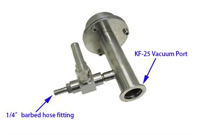 Tube Vacuum Sealing Assembly Flange for 101 mm dia Tube Furnace with KF-25 Vacuum Port & 1/4 Feedthrough TCH-FL-101KF25-FT