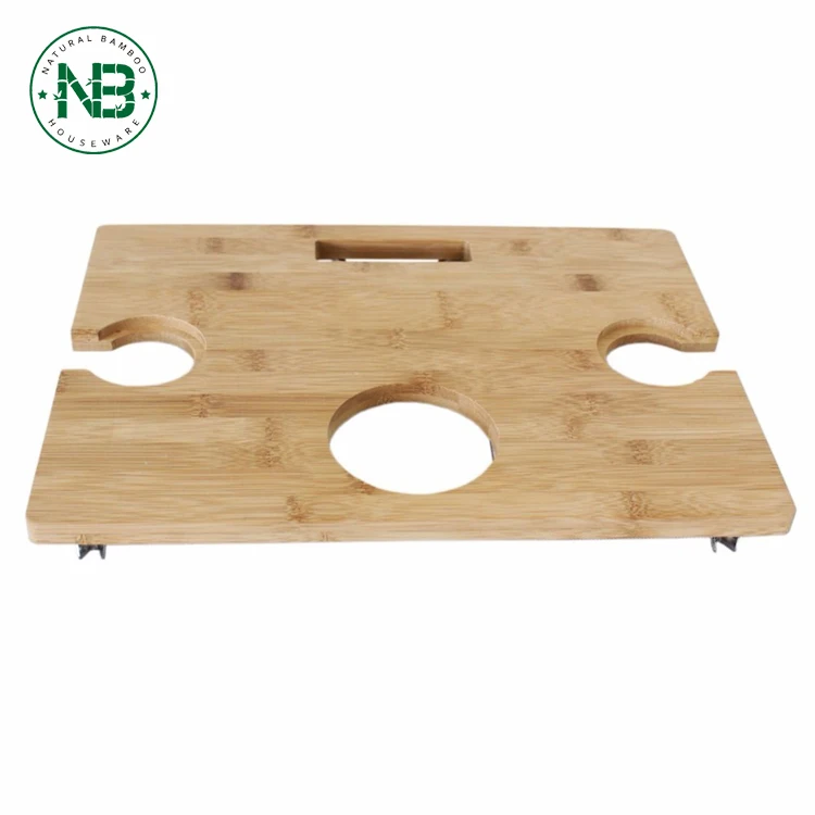 Подставка для стакана для вина, поднос, столик-бамбук/складной столик для закусок на 2 бутылки, бокал для вина