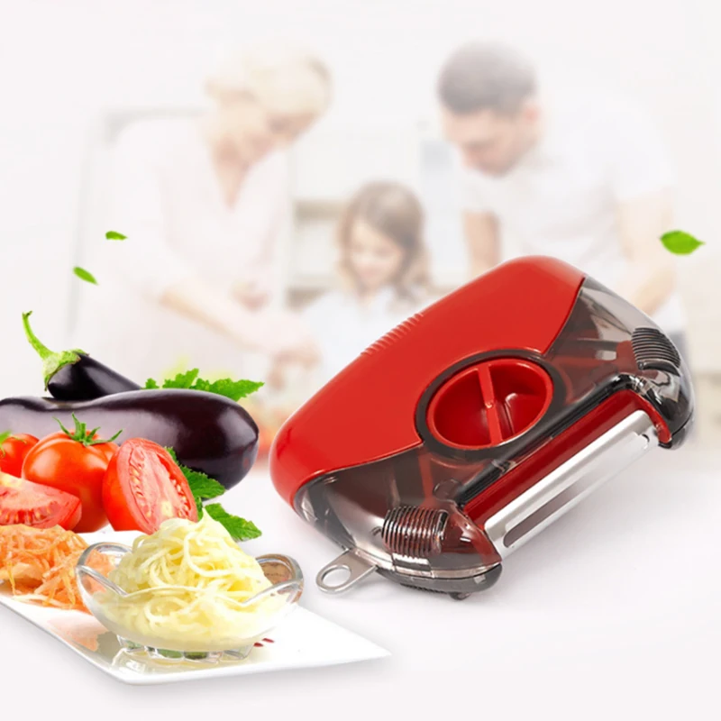 Kitchen Multi Function 3 Blades Orange Tomato Rotary Vegetable Fruit Peeler Potato Peeler Stainless Steel Carrot Peeler