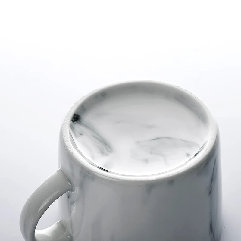Hosen 28 Best Choice Manufacturer White Marbling Coffee Cup Set, Factory Porcelain Marble Tea Cup/