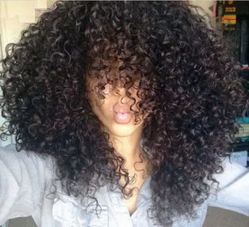 Brazilian unprocessed virgin hair full afro kinky curly Front lace wig with bang 100 human hair wig for African american