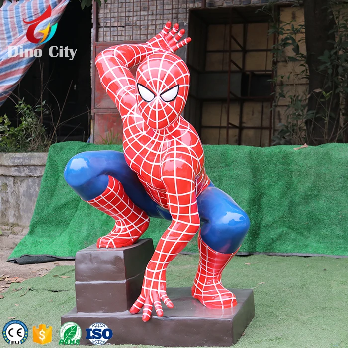 2 Meters High Fiberglass Spiderman Statues for Sale