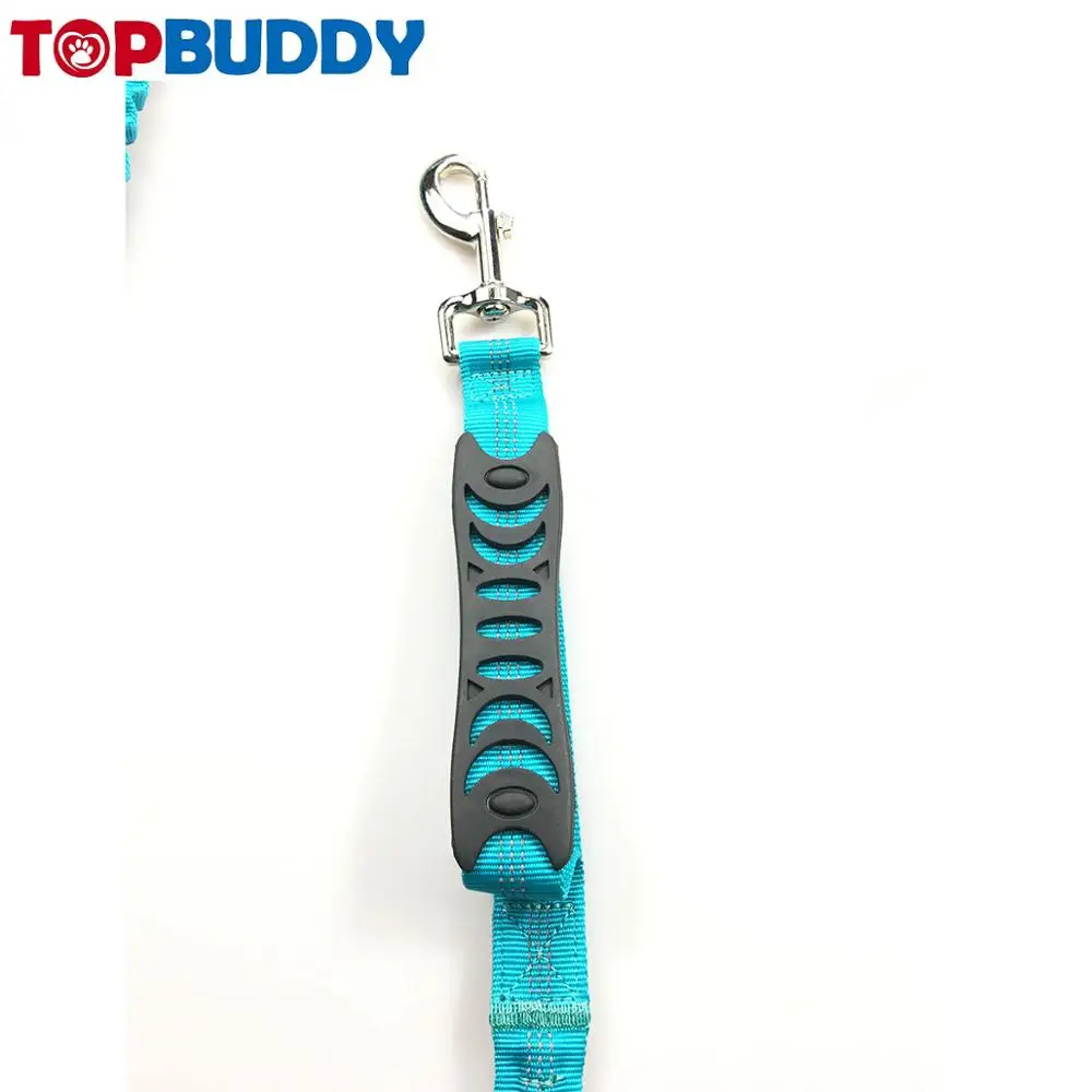 shock absorbing dog bungee nylon leash with foam handle