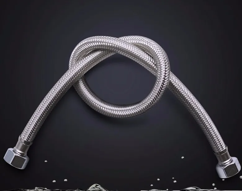 
14mm*F1/2*F1/2 Stainless Steel Wire Brass Nut Braided Rubber Hose 