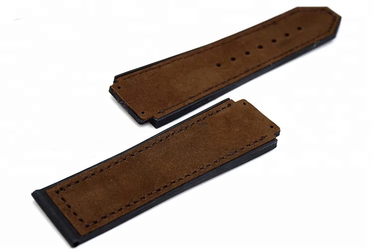 
Casual style light brown genuine men watch leather strap for hublot watch 