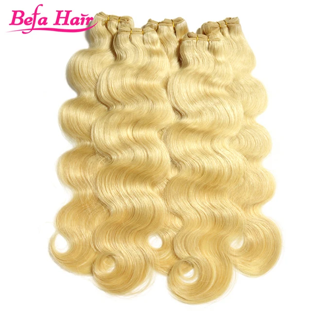 Wholesale 8A european 613# body wavy full cuticle no shedding no tangle virgin 100% natural blonde curly human hair extensions