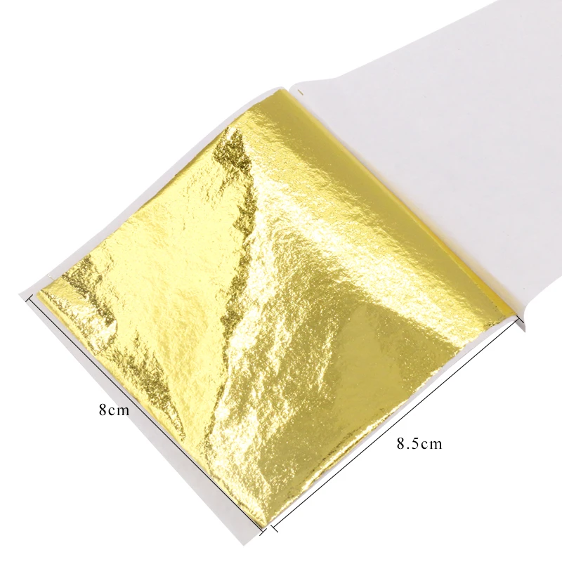 8 x 8.5 cm Colorful Taiwan Gold K Leaf Foil Paper Sheets Gilding Craft Use Art Home Furniture Decorating Frame Ceiling