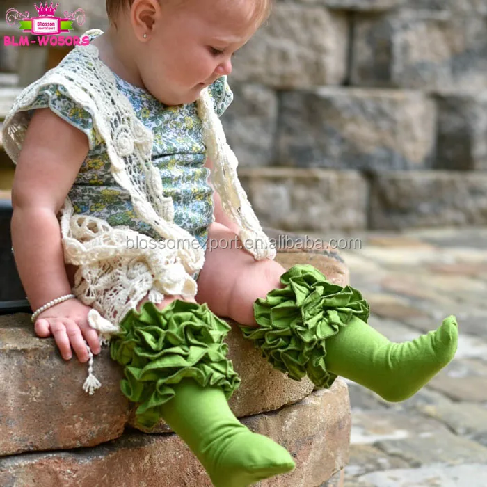 Knee High Baby Socks Cotton Triple Ruffle Tights Leg Warmers Solid White Kids Girls Icing Ruffle Boot Socks