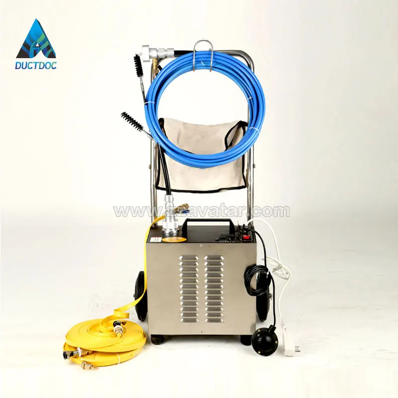 Portable metal pipe unblocking machine, heat exchanger chiller condenser cleaning machine